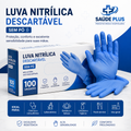Luva Nitrílica Descartável Sem Pó – Caixa com 100 Unidades