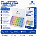 Porta Comprimidos Organizador Semanal 7 Dias com Divisórias